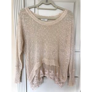 LF Millau Knit Lace Pullover Sweater